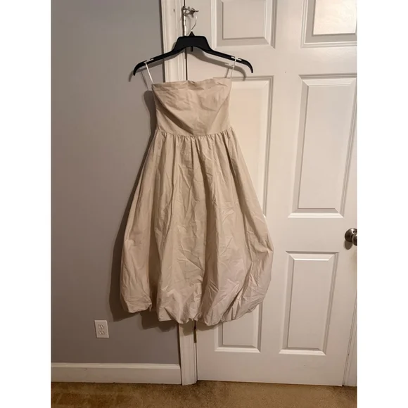 Women's Zara Strapless Beige Bubble Dress XS - Picture 2 of 5